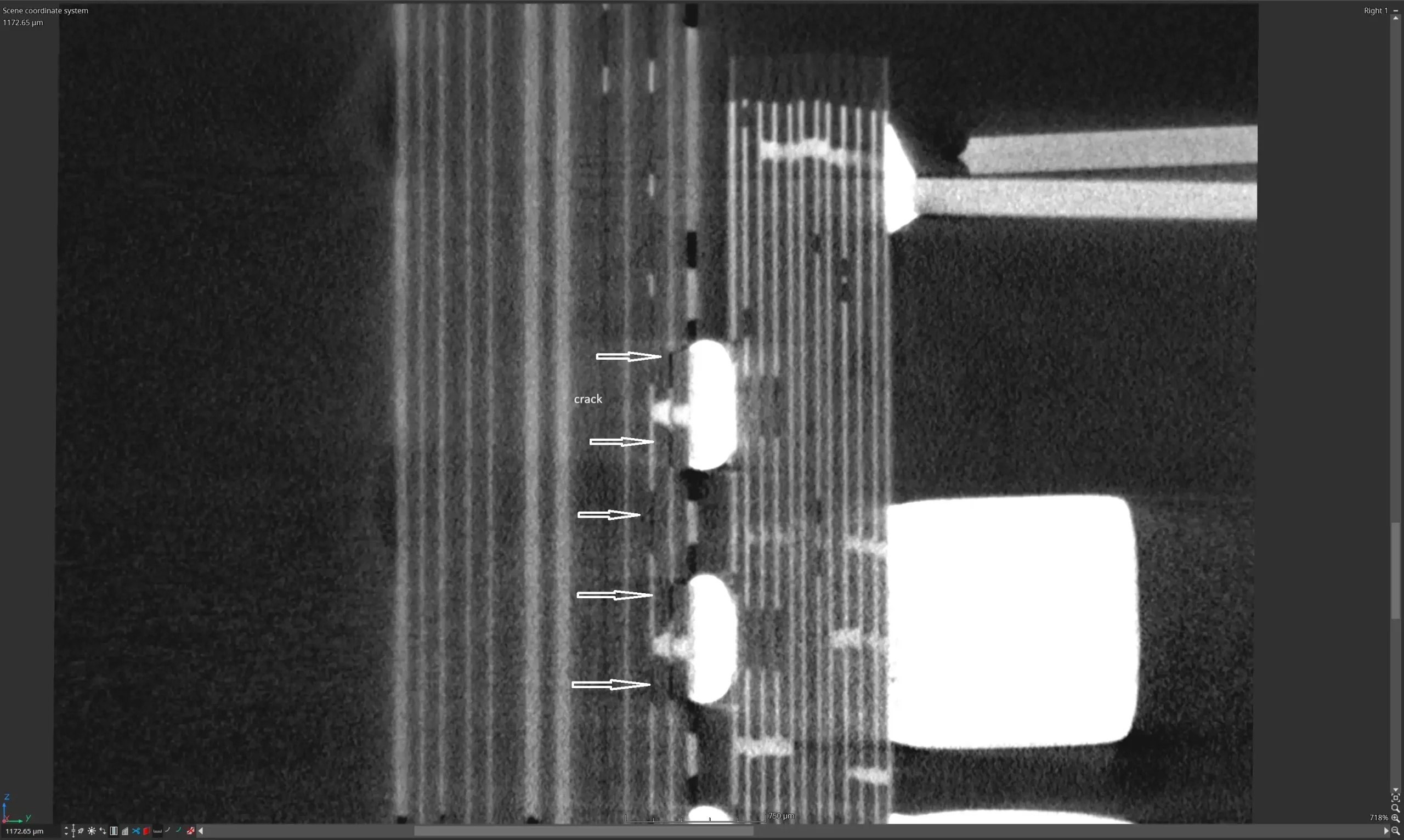 Crack - potential delamination Crack - potential delamination